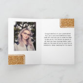 Class 2024 Gefeliciteerd Afstuderen Gouden Glitter Kaart (Binnen)