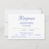 Class Calligraphy Blue Wedding RSVP Monogram (Voorkant)