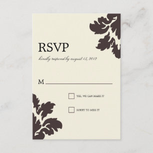 CLASS DAMASK   WEDDING RSVP KAARTJE