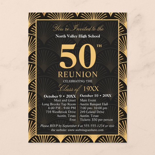 Class of 1976 50th Reunion Invitation Art Deco