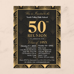 Class of 1976 50th Reunion Invitation Art Deco Briefkaart