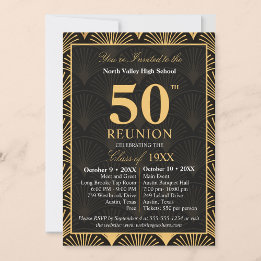 Class of 1976 50th Reunion Invitation Art Deco Kaart