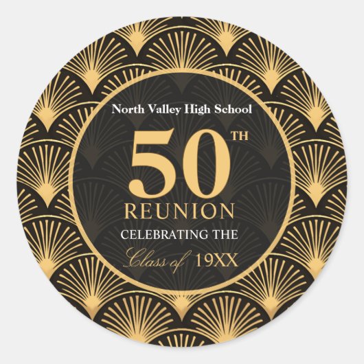 Class of 1976 50th Reunion Round Favor Stickers (Devant)