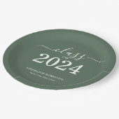 Class of 2024 Sage Green Graduation Party Papieren Bordje (Gekanteld)