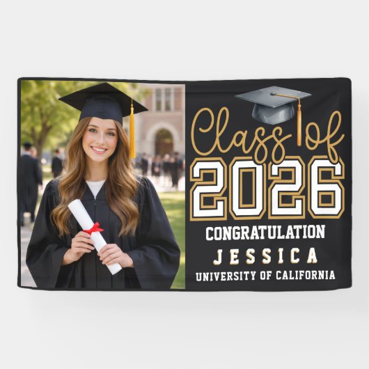 Class of 2025 Graduation Personalized  Spandoek (Horizontaal)