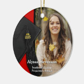 Class of 2025 Red Tassel Dignified Graduation Keramisch Ornament (Links)