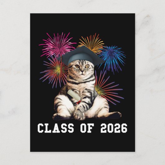 Class Of 2026 Cat Lover Briefkaart (Voorkant)