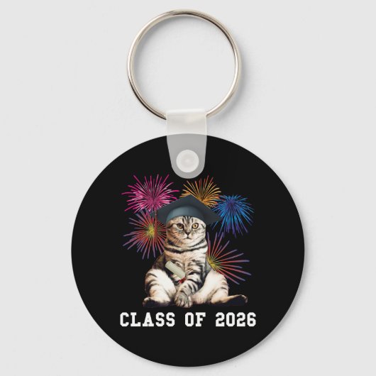 Class Of 2026 Cat Lover Sleutelhanger (Voorkant)