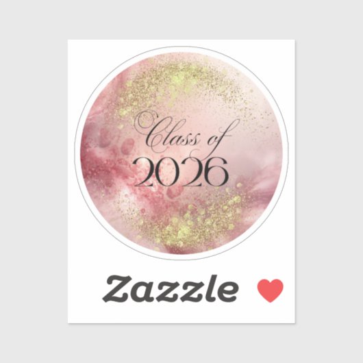Class of 2026 - Custom Cut Vinyl Sticker (Pink) (Vel)