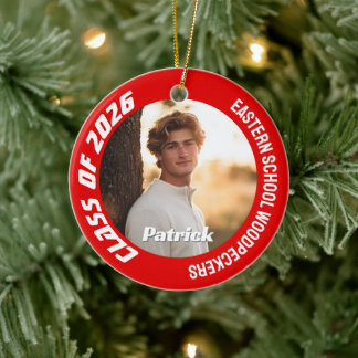 Class of 2026 Customizable School Senior Photo Keramisch Ornament