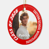 Class of 2026 Customizable School Senior Photo Keramisch Ornament (Links)