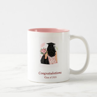 Class of 2026 Floral Graduation Mug – Elegant Keep Tweekleurige Koffiemok