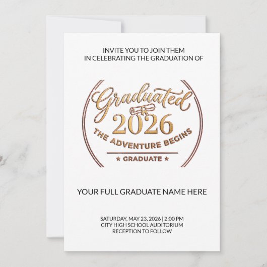 Class of 2026 Gold Invitation | Invitación Oro (Devant)