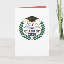 Class of 2026 Graduation Cap Folded Blank Card Kaart