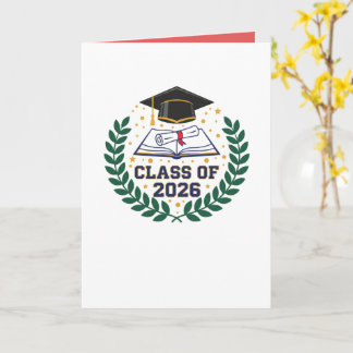 Class of 2026 Graduation Cap Folded Blank Card Kaart