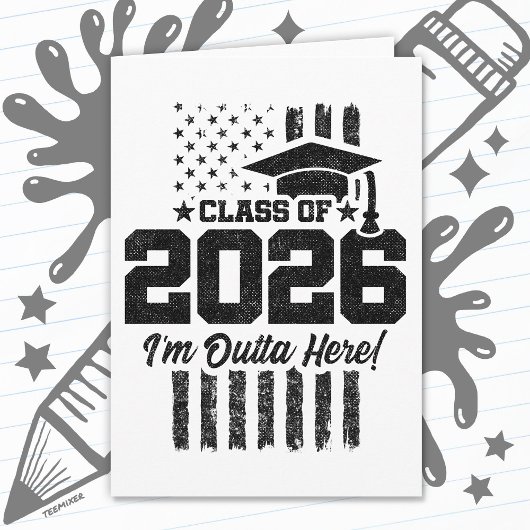 Class of 2026 Graduation Distressed Flag Design Kaart