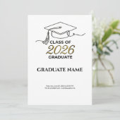 Class of 2026 Graduation Invitation Gold and Black (Debout devant)