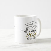 Class of 2026 Graduation Mug with Gold Mortarboard (Devant droit)