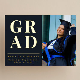 Class of 2026 graduation photo announcement card  folie uitnodiging
