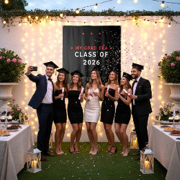 Class of 2026 Graduation Photo Booth Backdrop Red  Wandkleed