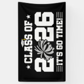 Class of 2026 Gray Cheer Graduation It’s Go Time Spandoek (Verticaal)