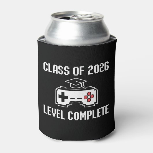 Class Of 2026 Level Complete Gaming Graduation Blikjeskoeler (Blikje Voorkant)