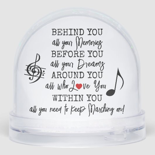 Class of 2026 Marching Band Graduate Inspirational Sneeuwbol (Achterkant)