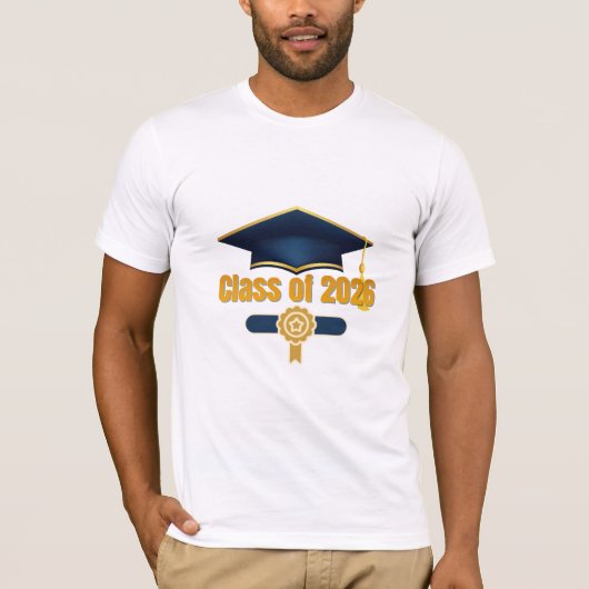 Class of 2026 – Modern Graduation Typography T-shirt (Voorkant)