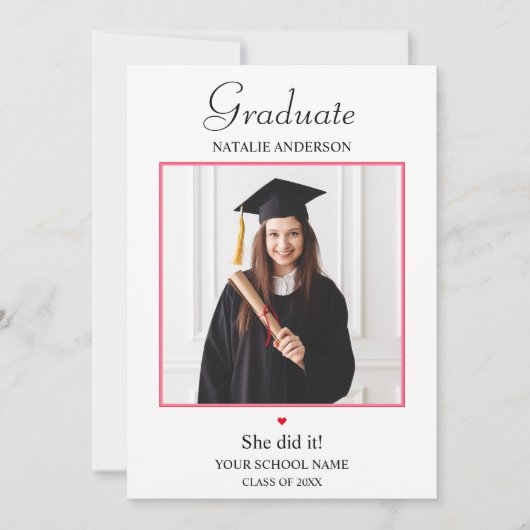 Class of 2026 Modern Photo Graduation Invitation (Devant)
