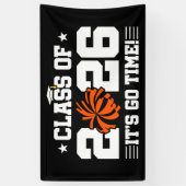 Class of 2026 Orange Cheer Graduation It’s Go Time Spandoek (Verticaal)