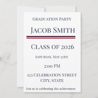 Class of 2026 Patriotic Graduation Invite Kaart