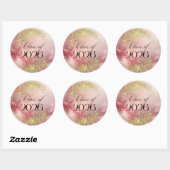 Class of 2026 - Pink & Gold Sparkle Stickers (Feuille)