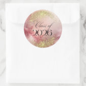 Class of 2026 - Pink & Gold Sparkle Stickers (Sac)