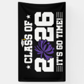 Class of 2026 Purple Cheer Graduation It’s Go Time Spandoek (Verticaal)