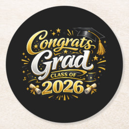 Class of 2026 ronde kartonnen onderzetter