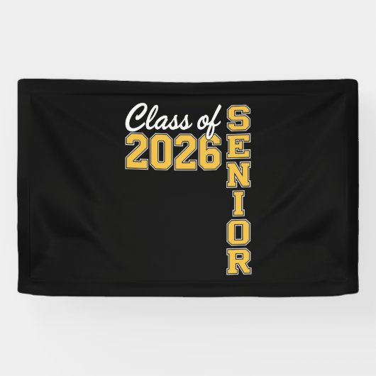Class Of 2026 Senior Yellow Graduation Graduate Spandoek (Horizontaal)