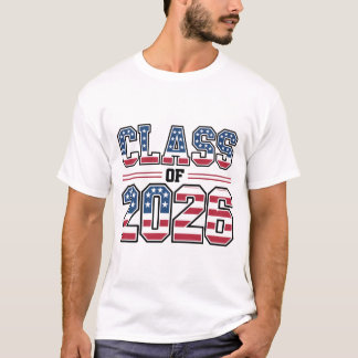 Class of 2026 USA Flag Graduation T-shirt