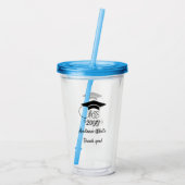 Class of-Custom Year-Name-Phrase-Black Script Acryl Drinkbeker (Achterkant)