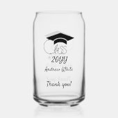 Class of-Custom Year-Name-Phrase-Black Script Blikvorm Glas (Voorkant)