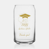Class-of-Custom Year-Name-Phrase-Gold Script Blikvorm Glas (Achterkant)