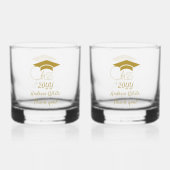 Class-of-Custom Year-Name-Phrase-Gold Script Whisky Glas (Voorkant)