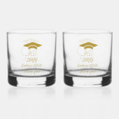 Class-of-Custom Year-Name-Phrase-Gold Script Whisky Glas (Achterkant)