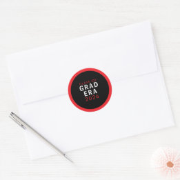 Class of Grad Era 2026 Red Black Modern Graduation Ronde Sticker