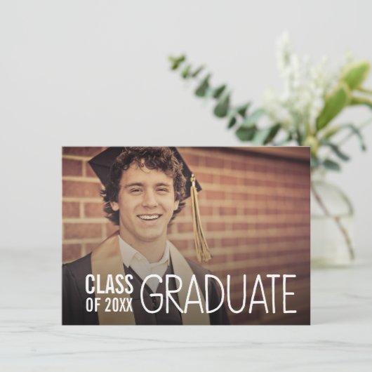 CLASS OF GRADUATION PARTY FOTO UITNODIGEN KAART (Staand voorkant)