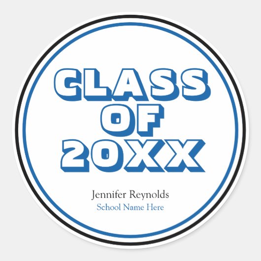Class Of Graduation Ronde Sticker (Voorkant)