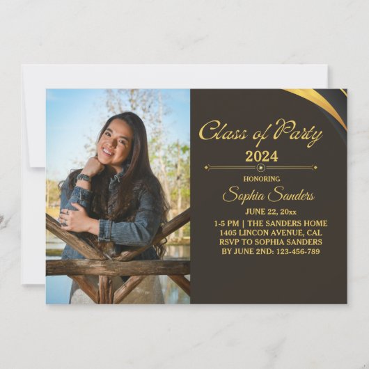 Class of Party Graduation Elegant 2 photos Kaart (Voorkant)