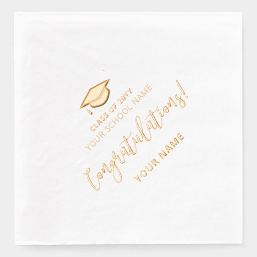 Class of School Graduation Party Gefeliciteerd Folie Servetten (Voorkant)