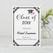 Class of Your Year Groot Tekst Afstuderen Kaart (Staand voorkant)