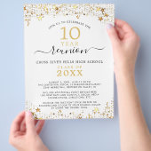 Class Reunion Gold Stars Lights uitnodiging Flyer (Hand)