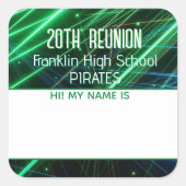 Class Reunion groene Naam tag Sticker (Voorkant)